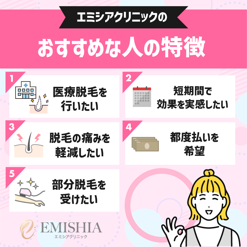 エミシアクリニックがおすすめな人の特徴