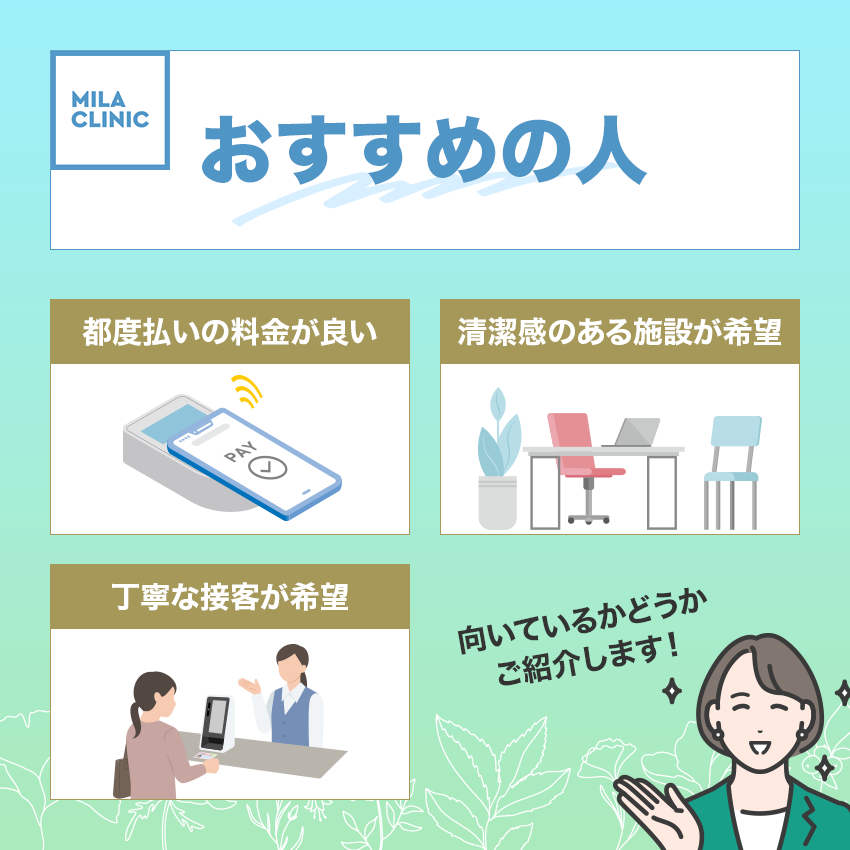 ミラクリニックはどんな人におすすめ？