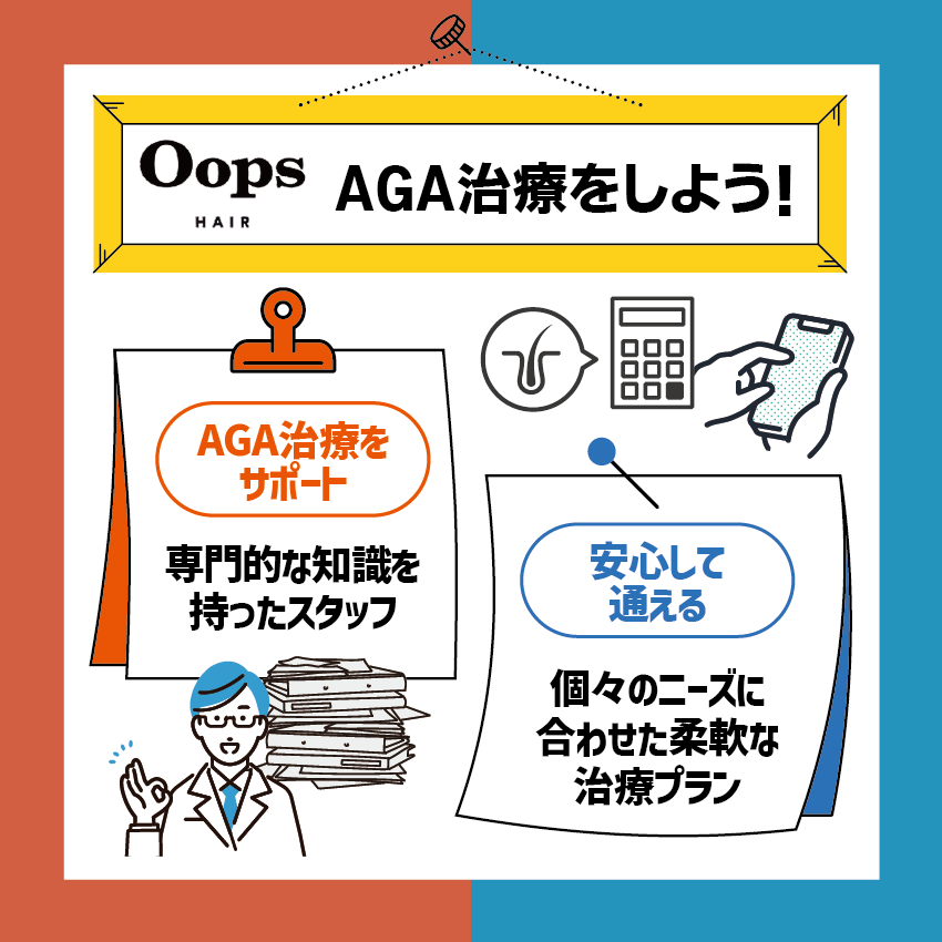 Oops HAIR(ウープスヘア)でAGA治療をしよう！