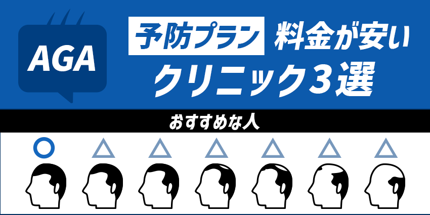 AGA予防プランの安いクリニック3つを紹介