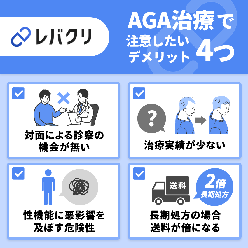 レバクリでAGA治療を受けるデメリット