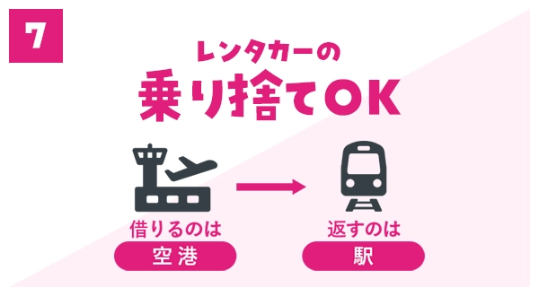 レンタカーの乗り捨てOK