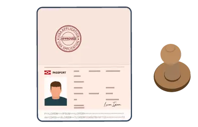 入国の証印が押印されている