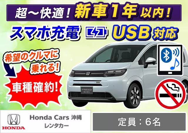 ミニバン（5〜7名乗り）（フリード ハイブリッド 確約）プランNo.13610 | HondaCars沖縄レンタカーてだこ浦西駅前店